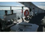 Port side bow detail immediately in front of the passenger cabin.